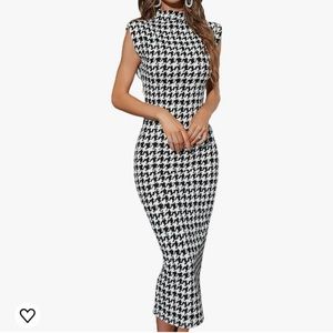 Black and white mid length dress